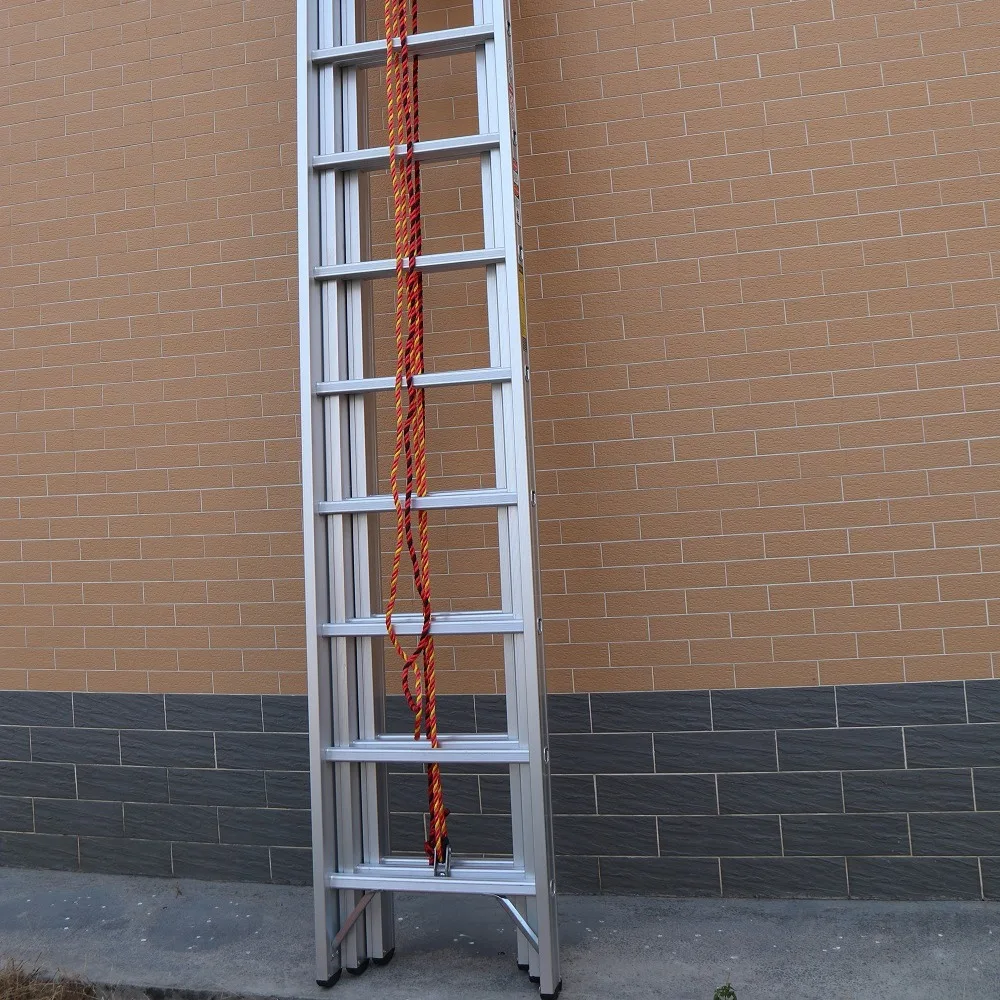 Aluminum alloy 3-piece fire ladder thickened folding single-sided elevator household 16 meter telescopic long ladder