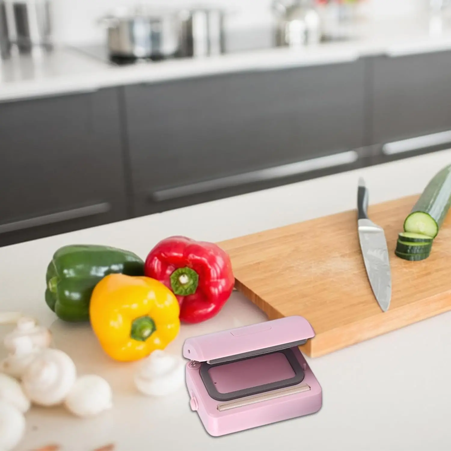 New Idea Design Plastic Sealer Vacuum Food Bags 2 in 1 Heat Seal and Cutter Good Used In Kitchen Keep Fruit Fresh