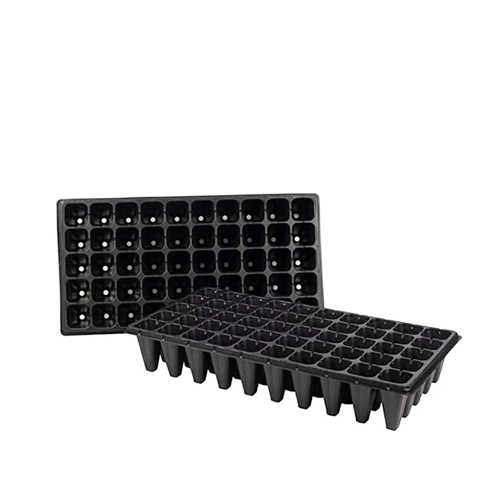 Large 105 162 200 Cells Reusable Ps Black Plug Blister Seed Starter Nursery Trays For Plant Propagation Nursery Seedling