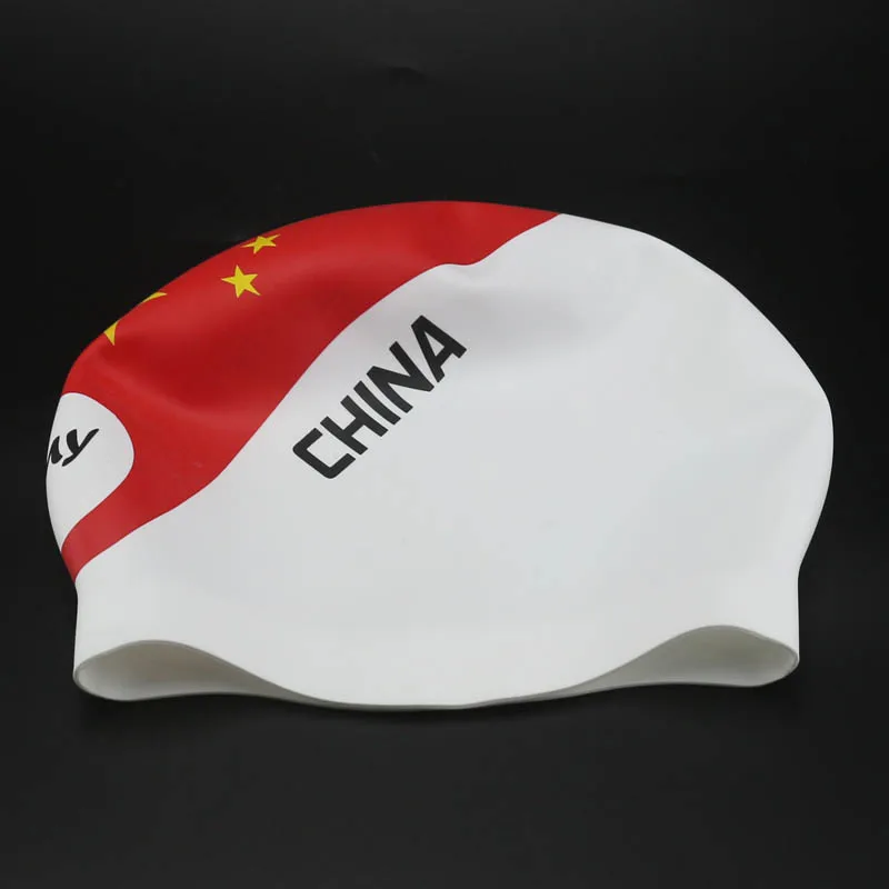 No MOQ Printing Design Funny Adult Shiny Custom Silicone Swim Cap None Wrinkle swimming caps
