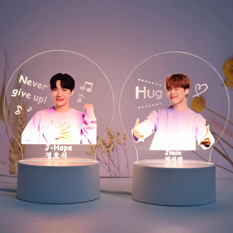 Trending Products 2023 New Arrivals K-pop Merchandise 3D Acrylic Night Light Kpop Table Lamp Custom Logo Desk Lighting