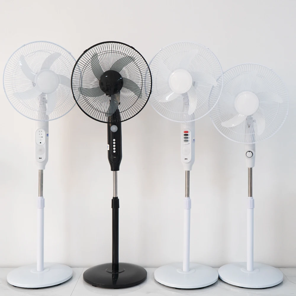 Ventilador 16 inch 18000MAH Solar Stand Fan BLDC Motor Pedestal Fan Remote Control Led Light Electric Rechargeable Solar Fan