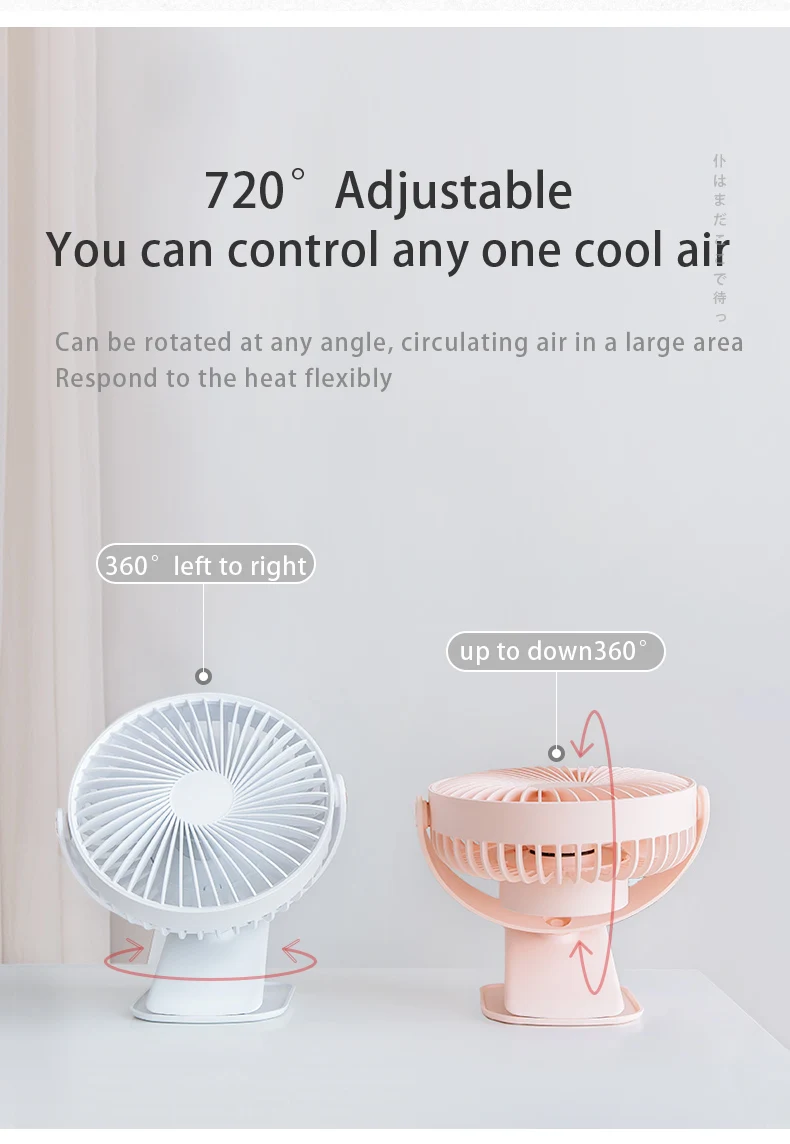Wholesale Factory Directly Supply Handheld Portable Grow Tent Clip On 360 Degree Oscillating Mini Fan