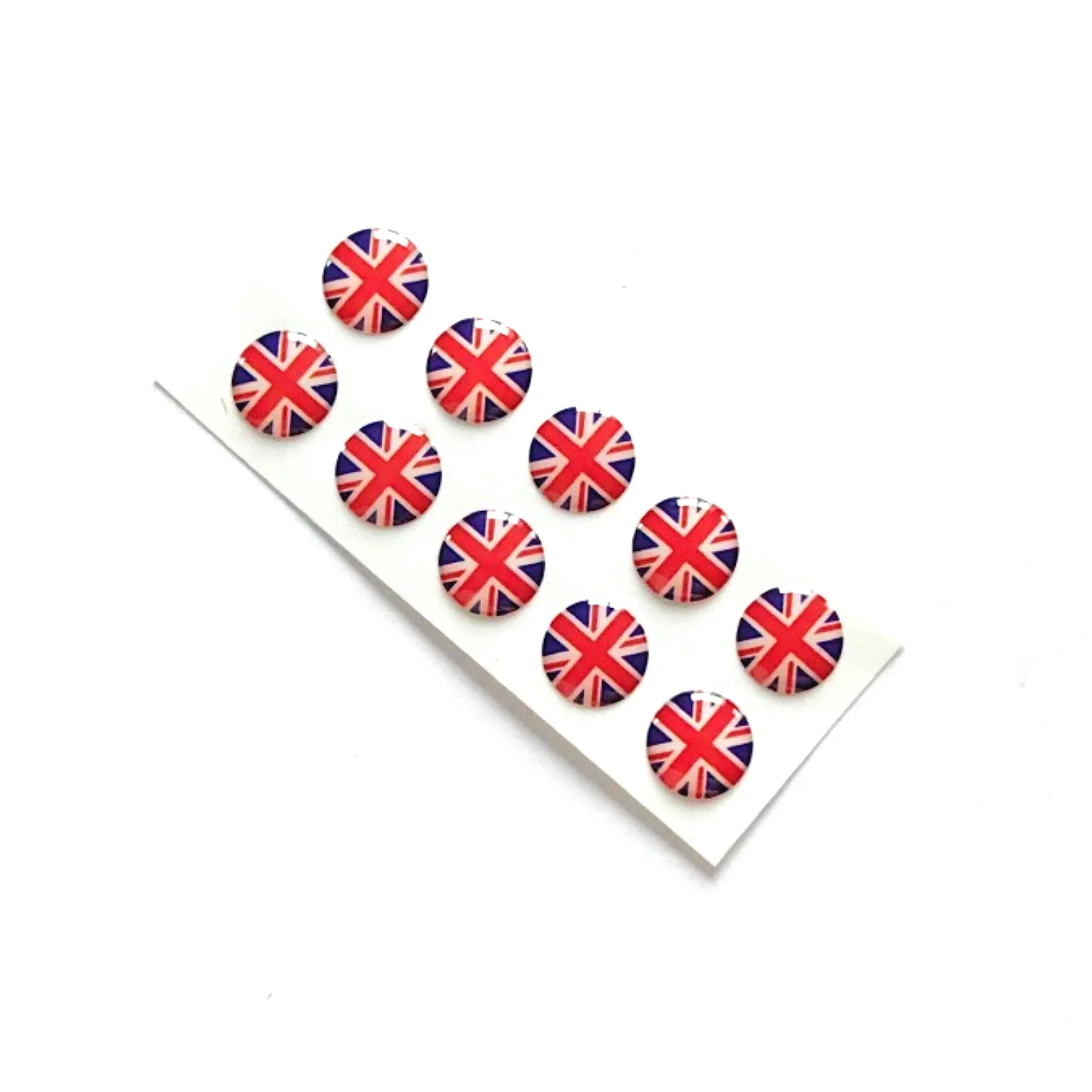 10mm 10pcs set Diameter Union Jack UNITED KINGDOM FLAG 3D Domed CAR Emblem Badge Sticker Flexible ROUND DOMED GEL