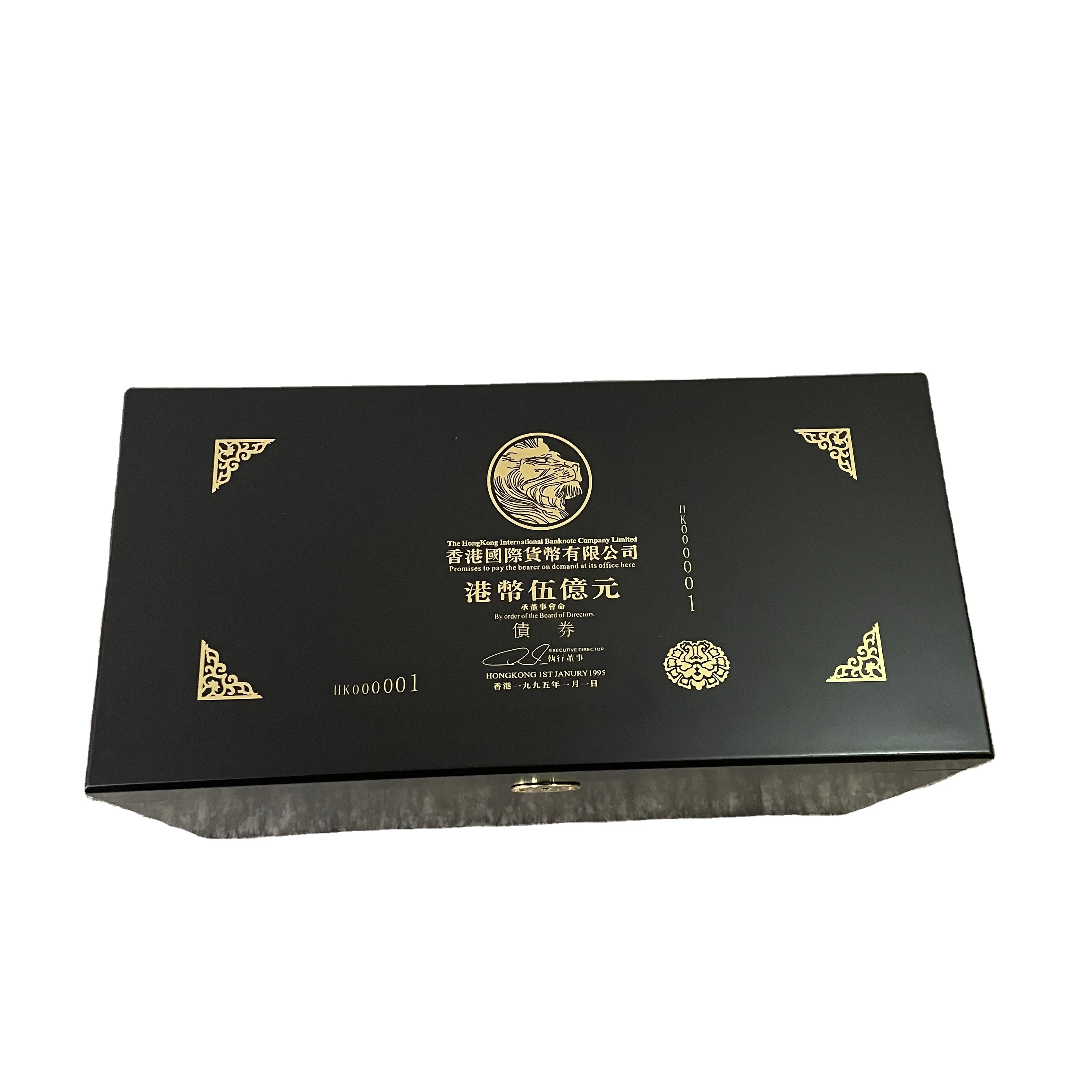 1000 Pcs/lot Chinese FIVE HUNDRED MILLION HONGKONG DOLLARS Gold lion Banknote with Box for Nice Gift
