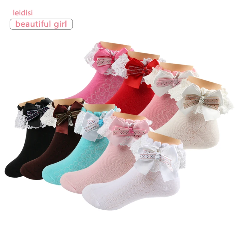 Оригинальные детские кружевные носки с орнаментом новинка для девочек