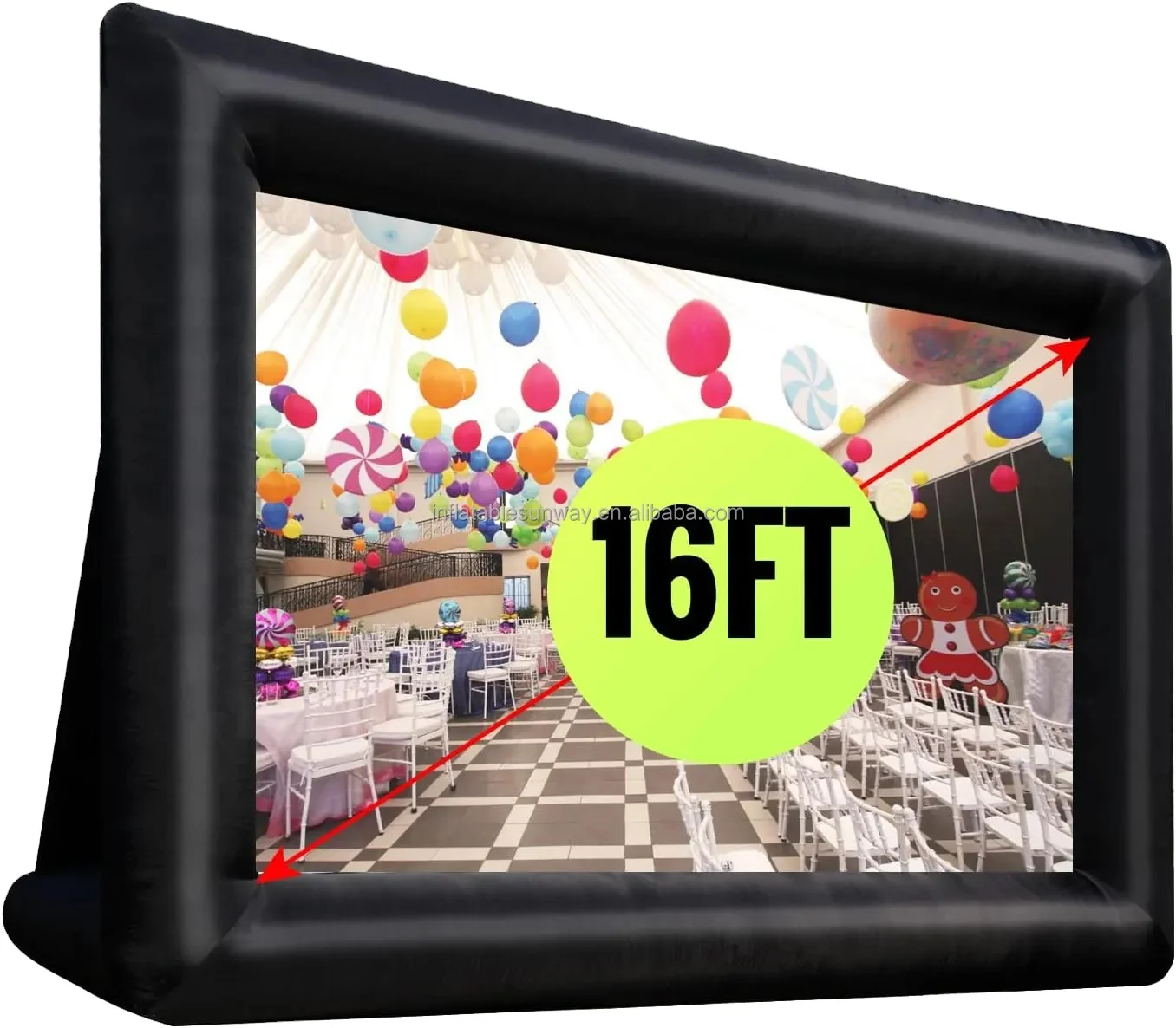 wholesale 20/30ft Huge Inflatable Movie Screen Blow Up Projector Screen Outdoor for TV & Movies Seamless Portable with blower