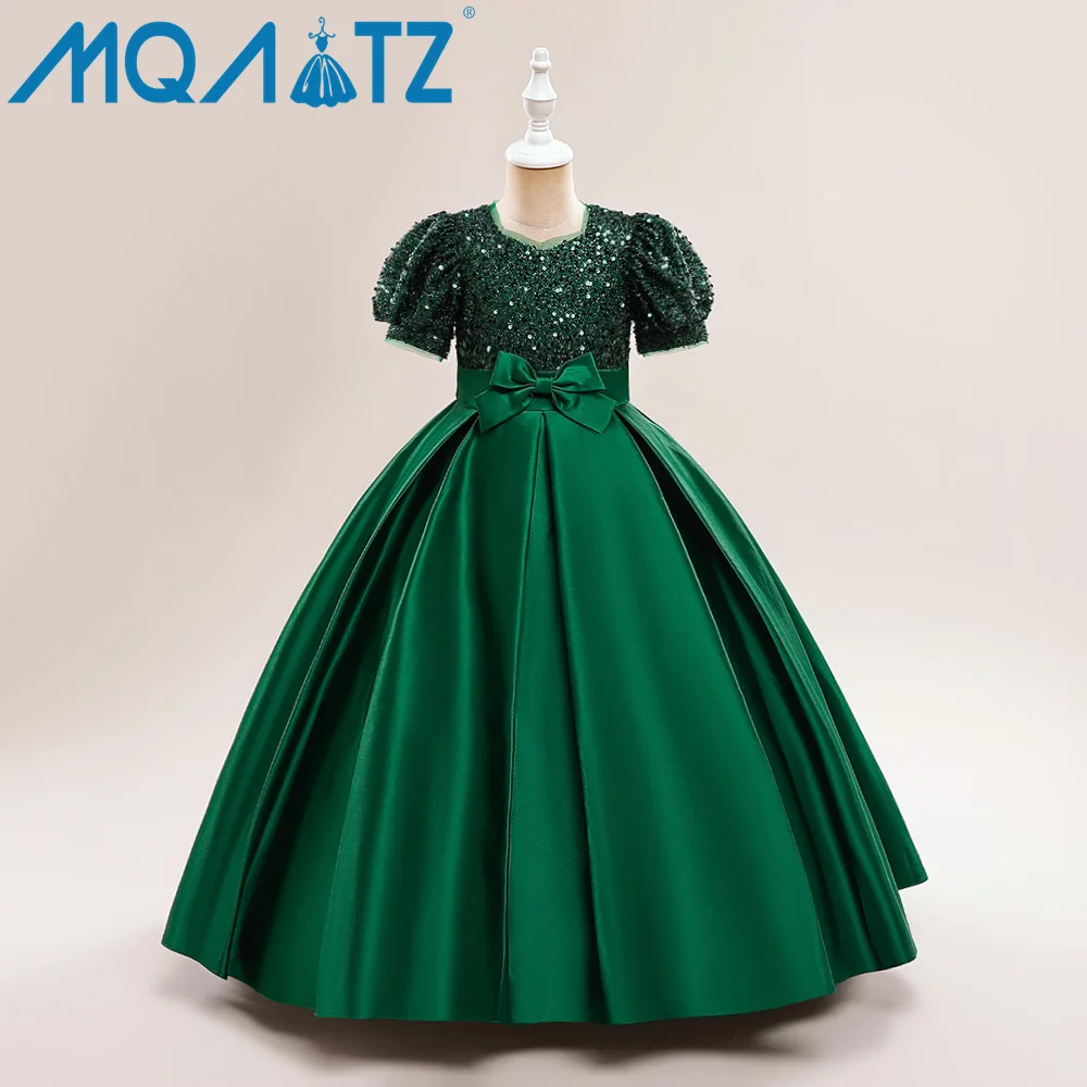 MQATZ Hot Sale Kids Flower Girl Dress Party Ball Gown 14 Years Children Party Wear Dresses For Girls