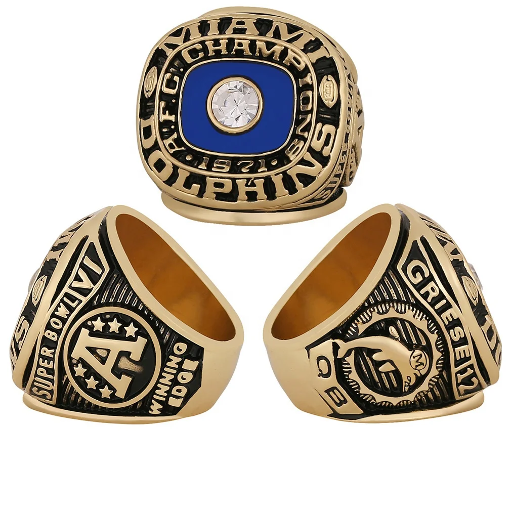 Linghu Custom NFL SuperBowl кольца для футбола Подарочная коробка 1971 кольцо чемпионата Майами с дельфином