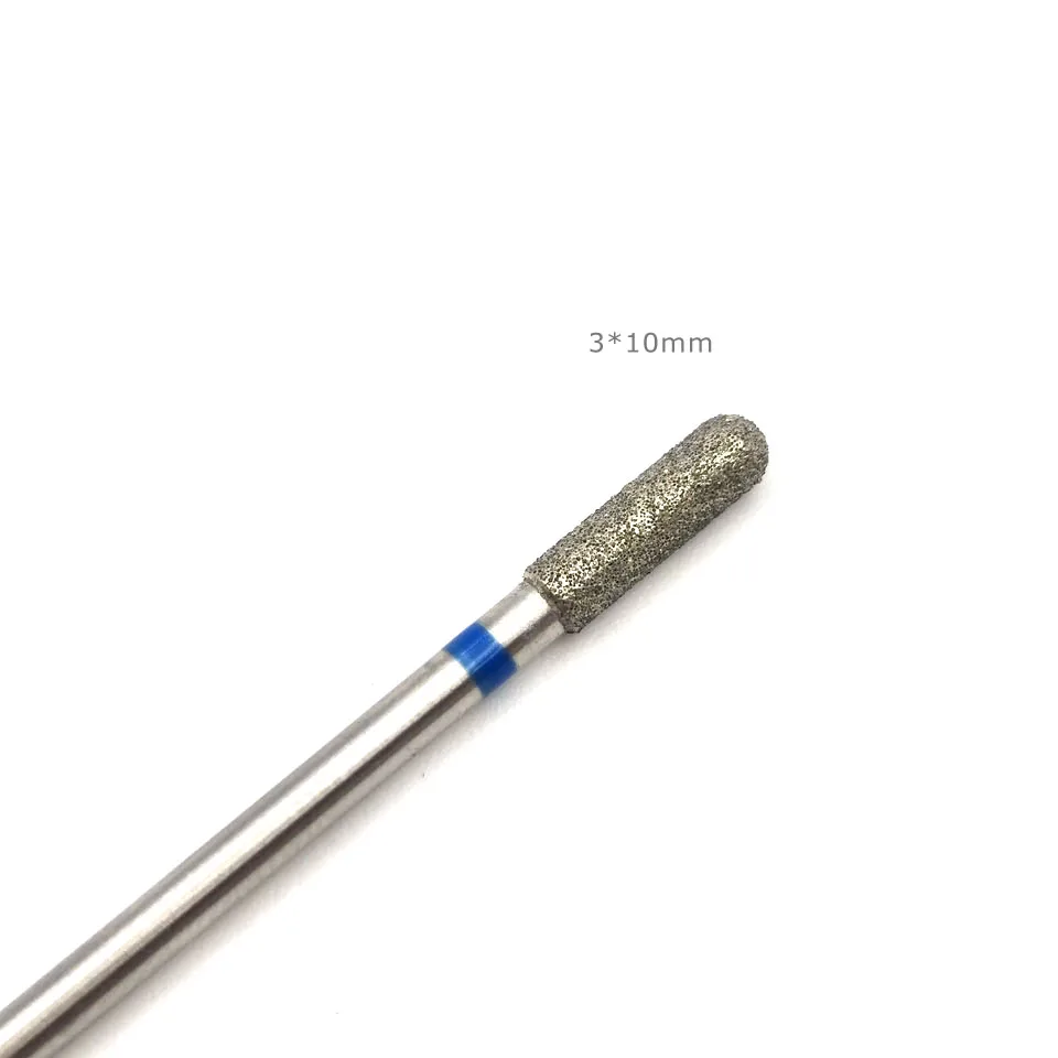 Алмазные сверла для ногтей HYTOOS, колонна, вращающаяся фреза для кутикулы 3/32 дюйма, инструменты для маникюра, аксессуары для маникюра