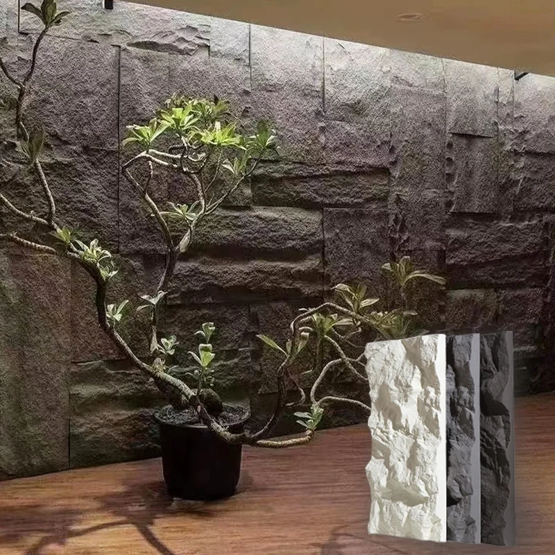 Quick Installation Artificial Faux peel lightweight interior outdoor decoration waterproof material Mushroom Pu Stone Wall Panel