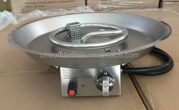
Outdoor remote control rectangle gas firepit burner 