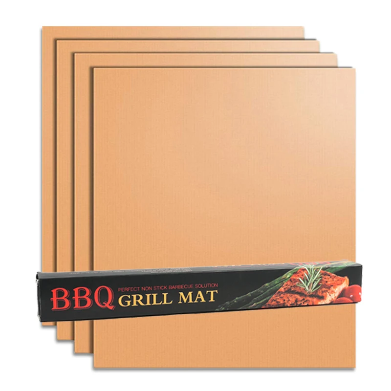 
40x33cm Charcoal Non Stick Copper BBQ Grill Mat for Grilling 