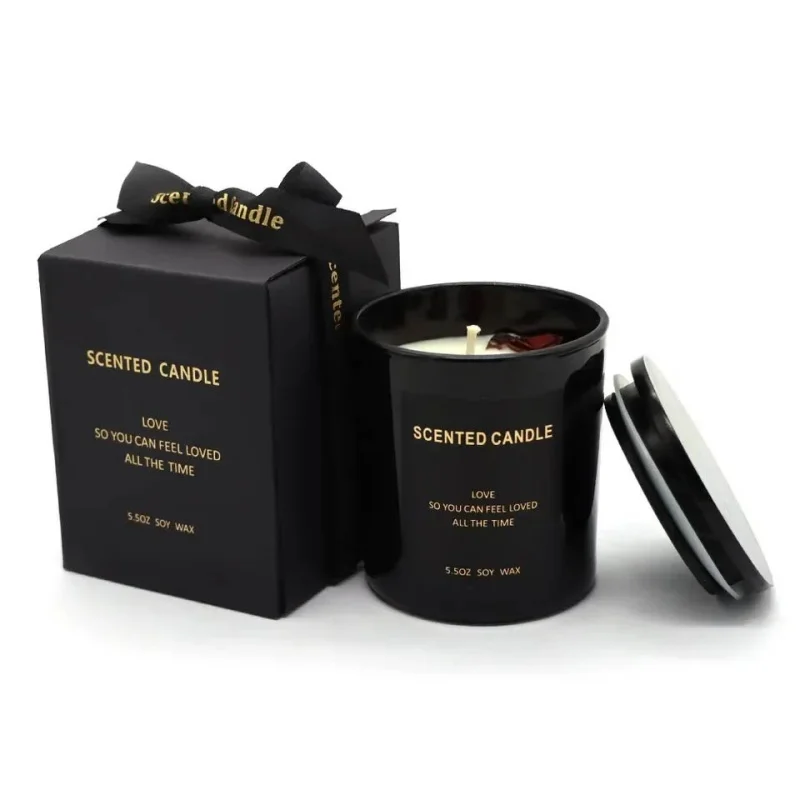 Popular Wholesale Custom 5.5oz Scented Candle Private Label With Dried Flowers Gift For Home Decor Organic Natural Fragrance Oil