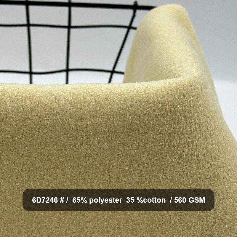Оптовая продажа текстильного сырья 560 Gsm 65% полиэстер 35% хлопок французский махровый полиэстер/хлопчатобумажная флисовая ткань для одежды