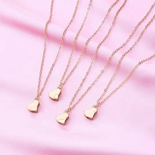 Women Trendy Jewelry 2025 Friendship 4Best Friend 4 Bff Silver Clover Metal Alloy Necklaces for 4 Girls