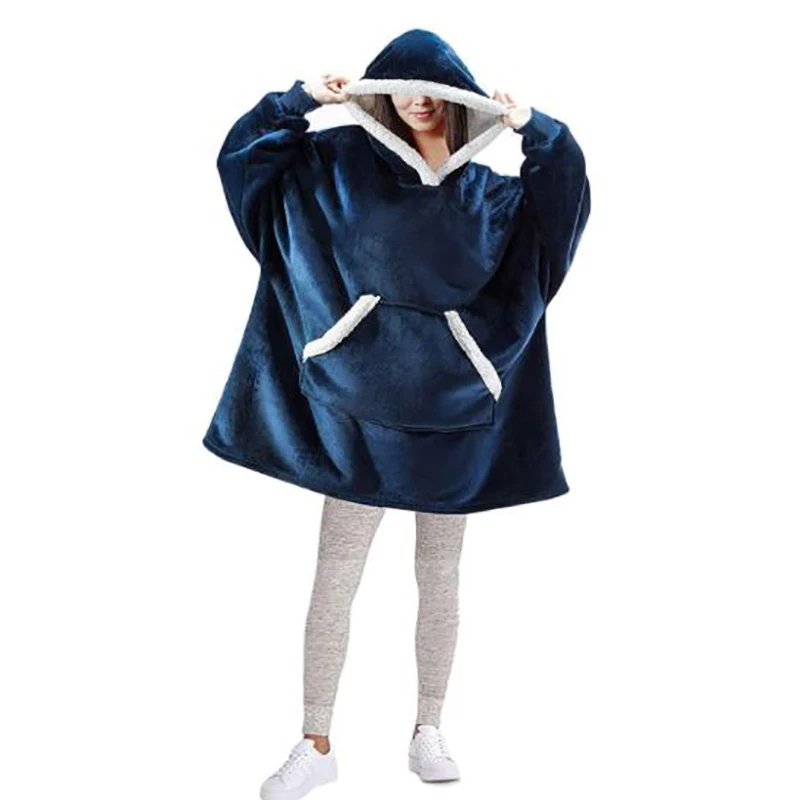 Sherpa Comfortable Hoodie For All Custom Plain Sweatshirt Wearable Adult Hooded Oversized Hoodie Blankets