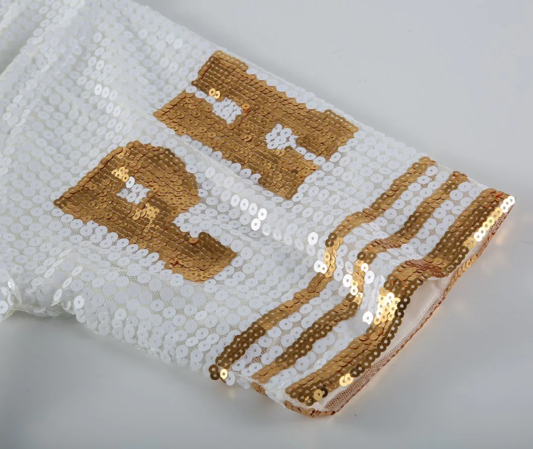 Sigma Gamma Short Sleeve  alpha White P Gold Sequin Letter Sorority clothing Greek Letter Casual Sequin T shirt Graduation Party