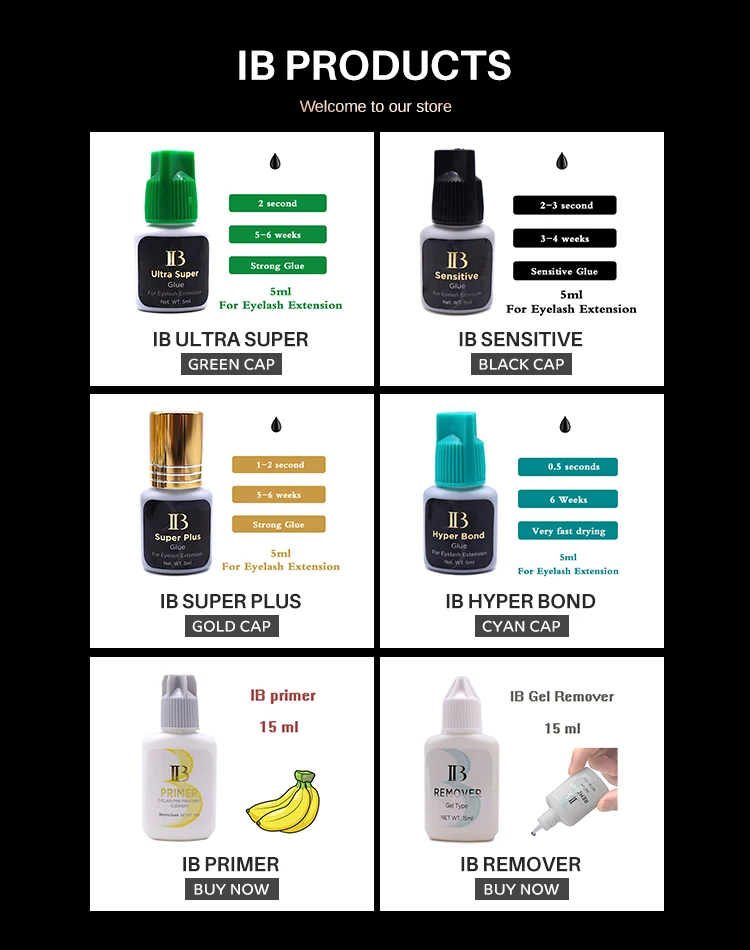 Original i-beauty glue IB Ultra Super glue green top 2s drying time glue Eyelash extension waterproof adhesive