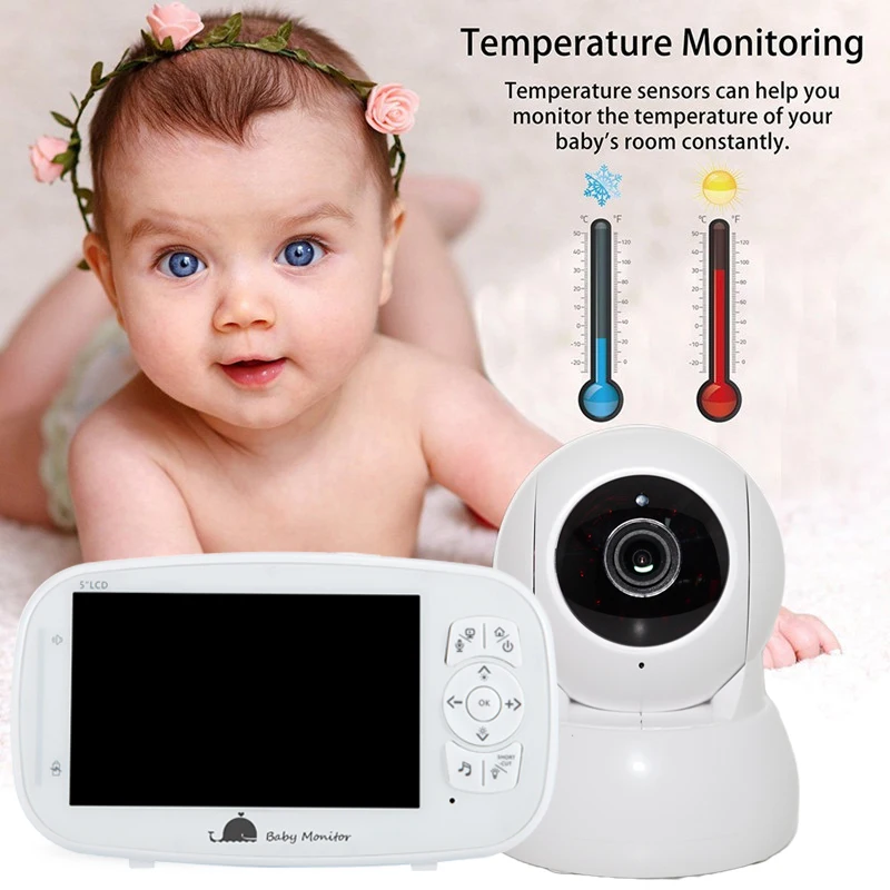 Бестселлер Amazon Audio 5 дюймов HD 1080 2 видеоняня камера с аудио