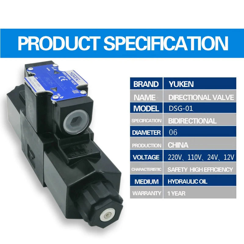Yuken DSG-01 Series DC12V Hydraulic Electromagnetic Valve