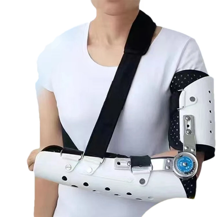 High Quality Unisex Adjustable Shoulder Elbow Brace Orthopedic Medical Device Breathable Plastic Left Right Shoulder Support