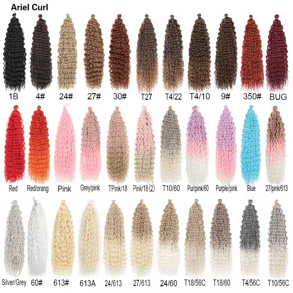 Ocean Wave Crochet Hair Deep Water Wave Twist Crochet Hair Extensions Curly Braiding Hair Synthetic Long Wavy Water Wave Braids