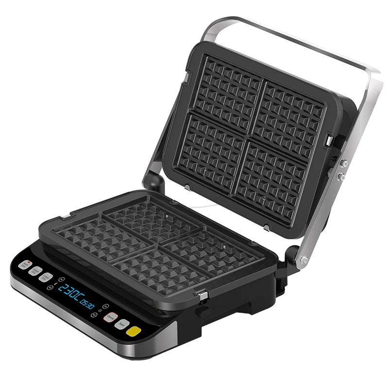 Electric Smokeless Bbq Grill Panini Press Led Touch Screen Digital Contact Gril