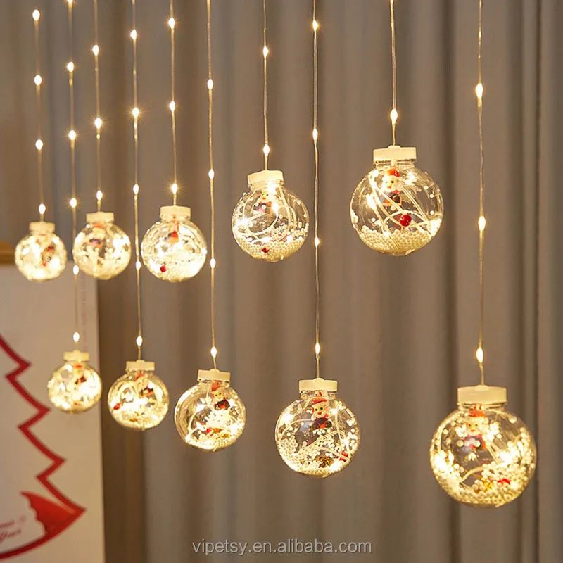 Santa Claus holiday Christmas tree decoration home decoration showcase bedroom decoration LED copper string lights
