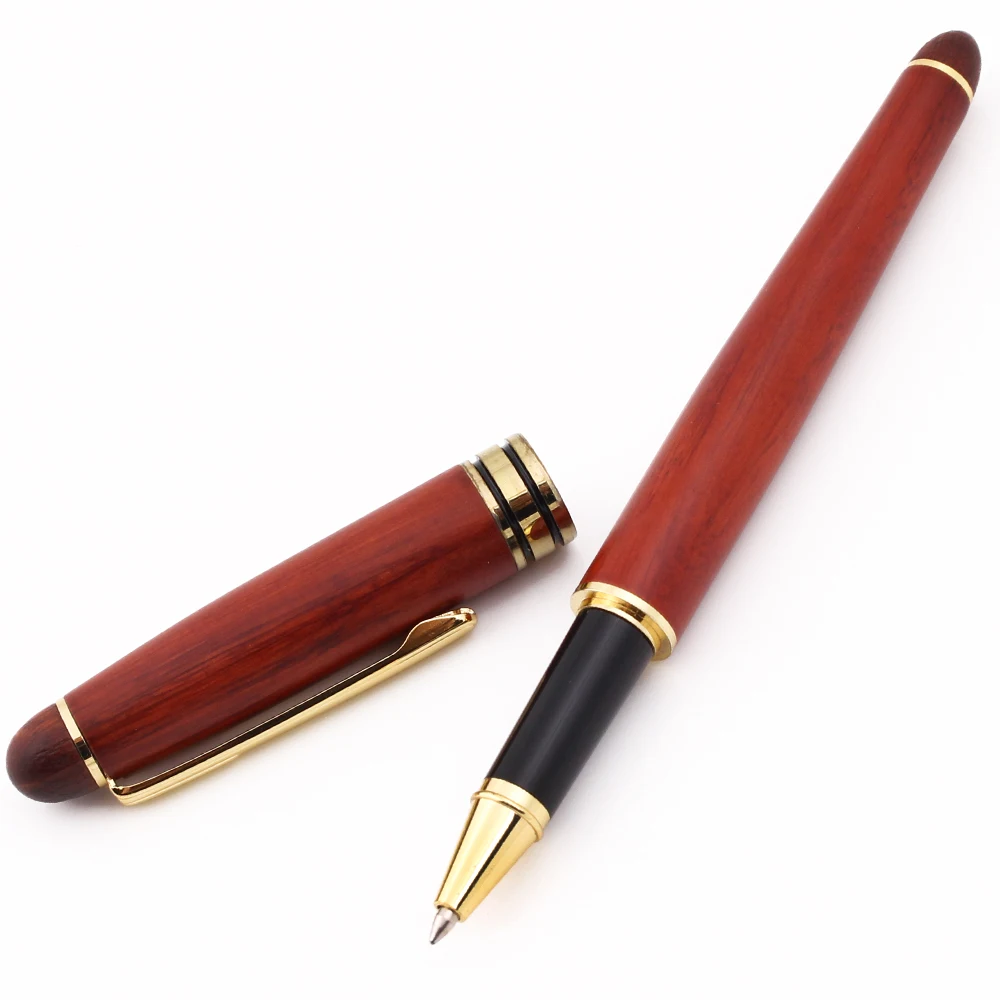 Promotional Sign Custom Luxury Red Wood Ball Pen With Logo