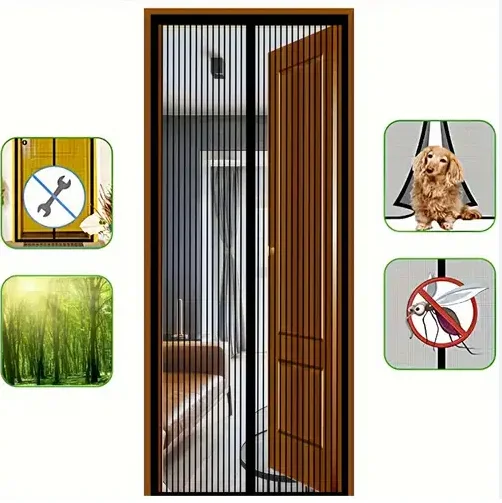 Factory magnetic mesh door free magnetic mesh screen door magnetic mesh mosquito screen door