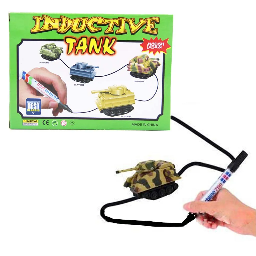 Magic Track Pen Toy Inductive Firetruck School bus Car Dinosaur Puppy Dog Following Line for Kids Educational