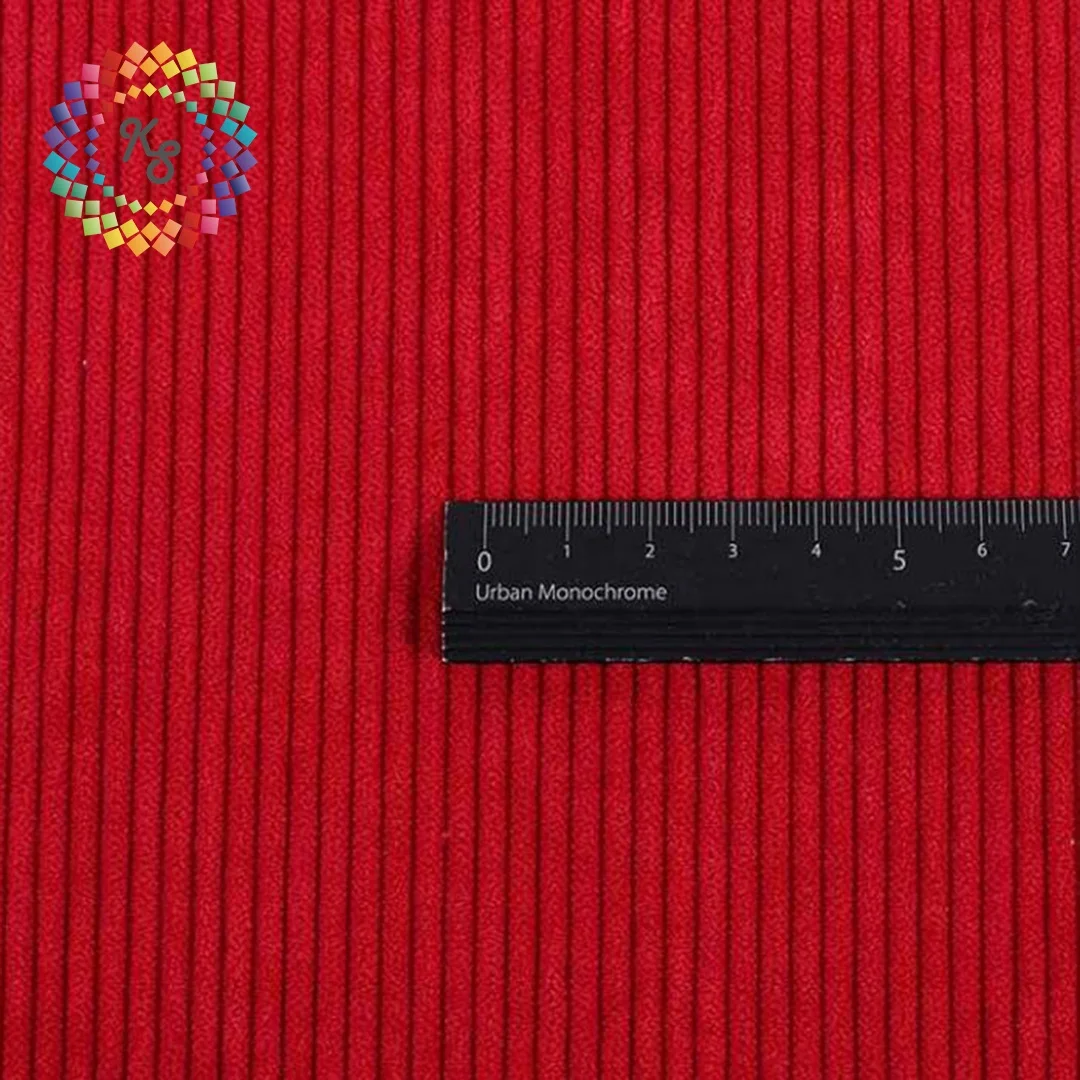 8w Knitted Polyester Elastane Corduroy Fabric