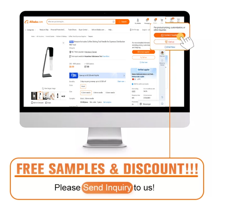 Free sample stainless steel Espresso Jug Frothing Milk Latte Art Frothing Pitcher 350Ml 600Ml