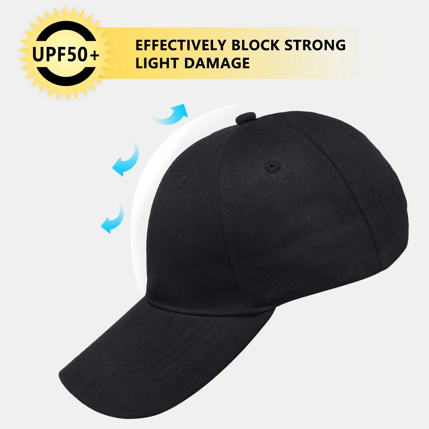 Black Blank 6 Panel Classic Baseball Dad Hat Outdoor Fishing Waterproof Sport Cap Trucker Hat High Quality with Custom Logo .