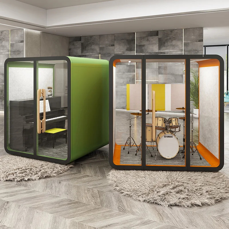 Portable Indoor Mobile Studio Office Pod Work Soundproof Music Booth Smart Movable Silence Modular Office Phone Booth