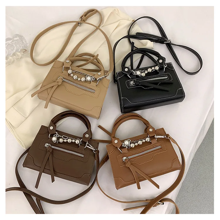 JOWYAR 2022 Fashion Girls Mini Fashion Shopper Wallet Female metal handle Totes Bags PU Shoulder Handbags And Purses Lady