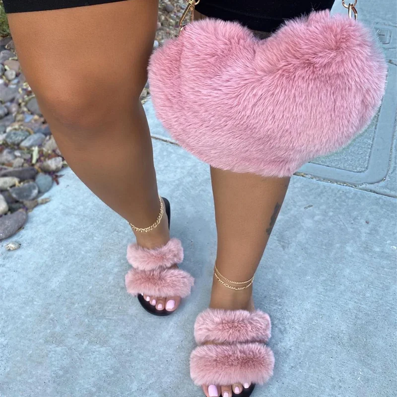 jelly duffle bag furry slippers and purse set luxury handbags for women ladies hand bags