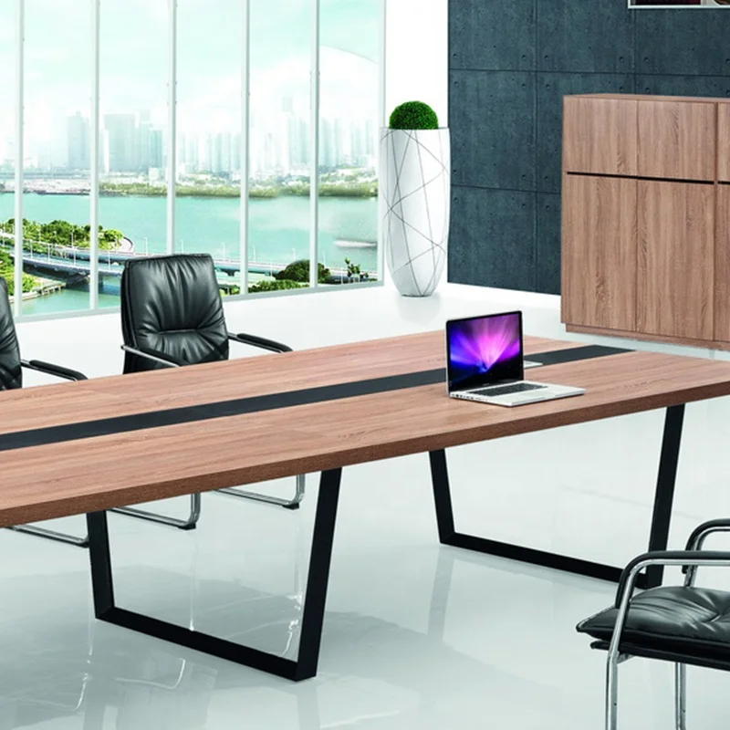 Офисная мебель со стальными ножками простой элегантный дизайн на 10 персон офисный стол для собраний и конференций