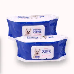Customized 80PCS Dog cleaning paper towels pet eye wet wipes tear stain remover wipes