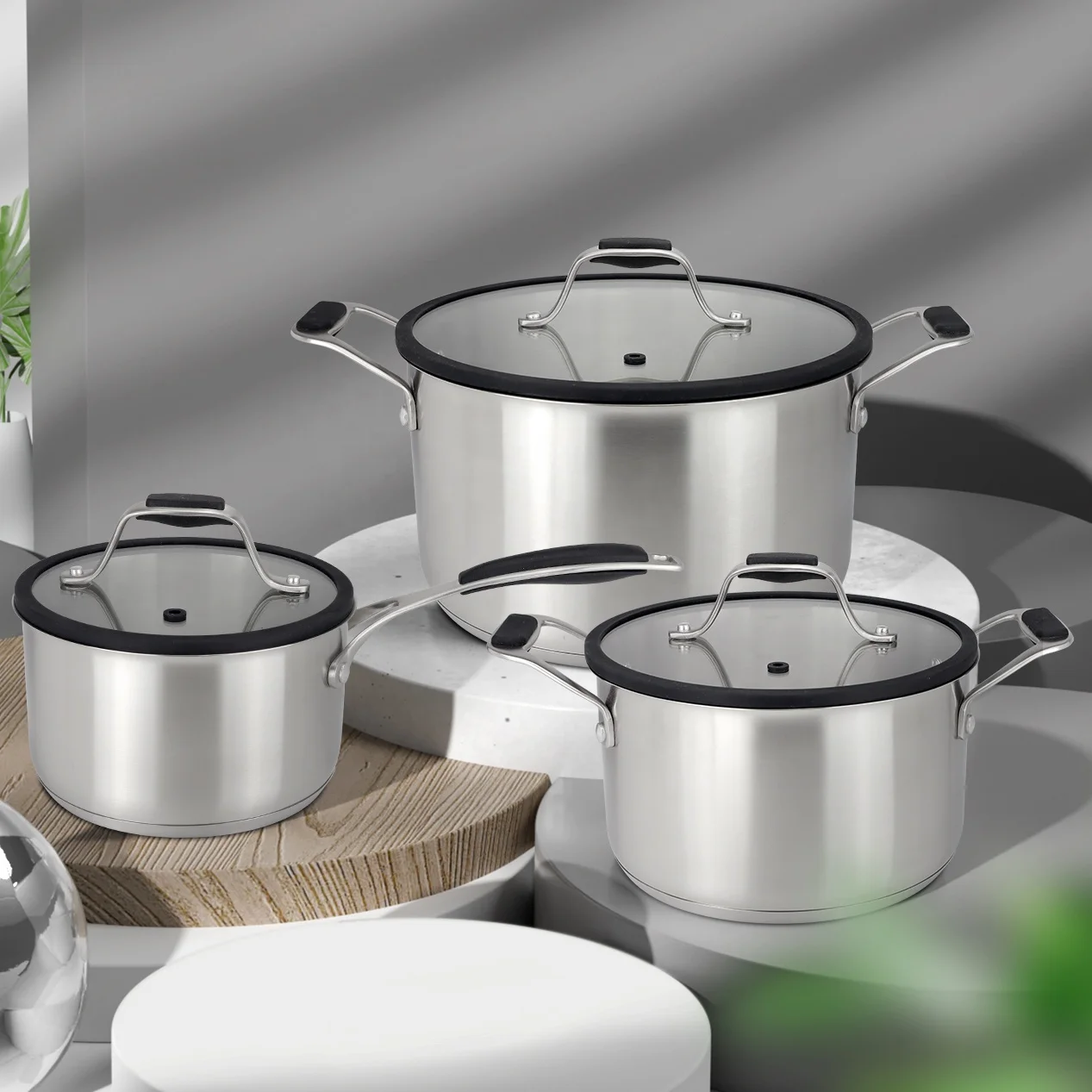 Professional Home Kitchenware Pots And Pans Cook ware Non-Stick Cooking Pot Set Cookware Stainless Steel