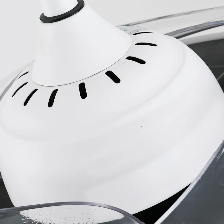 High Quality Abs Hidden Blades Remote Control Ac Motor 42 Inch Led Ceiling Fan With Light