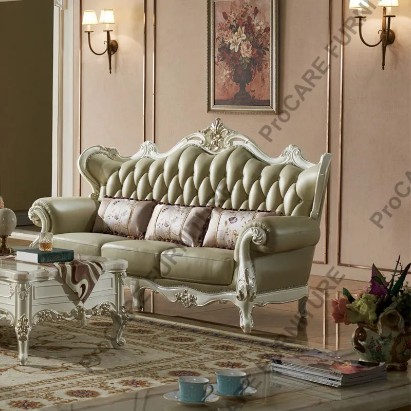 Европейский набор диванов из натуральной кожи