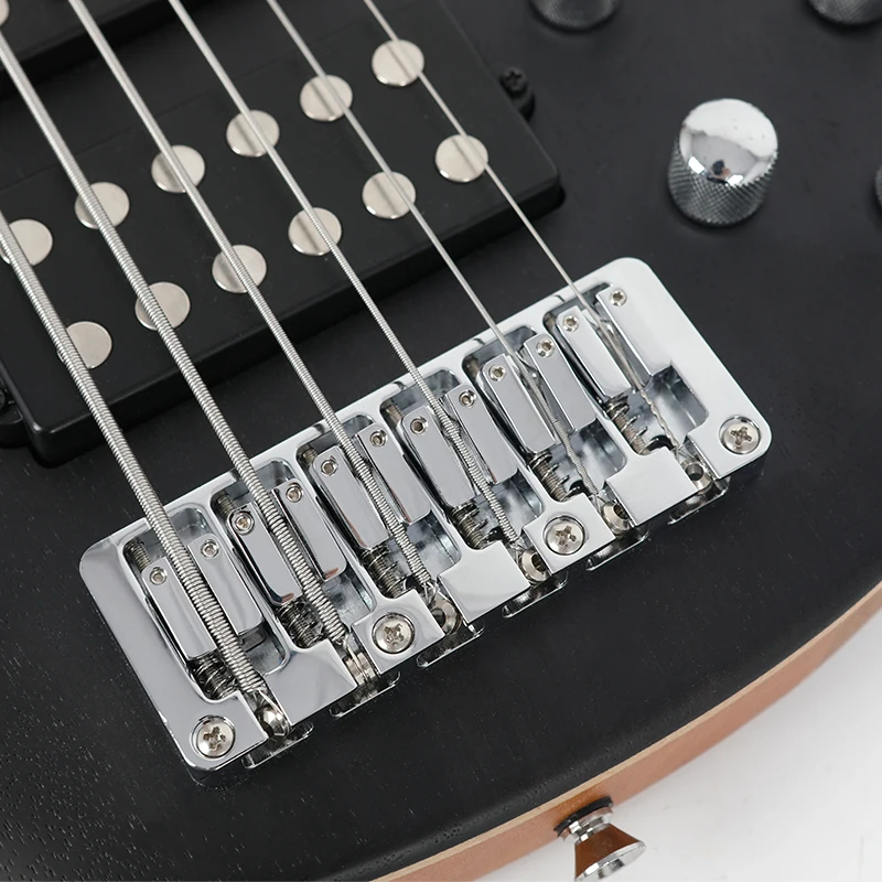 4/5/6 string 24 frets professional musical instrument active pick up connect electric bass guitar with amplifier