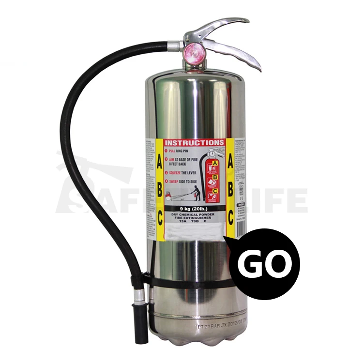 Portable 9kg 9liter stainless steel fire extinguisher
