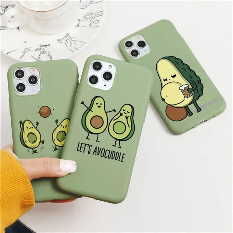 Avocado Yoga Funny Pattern Case For Phone 11 Pro Max 12 13 Mini X XS Max XR 7 8 Plus SE 2020 TPU Silicone Cover Coque