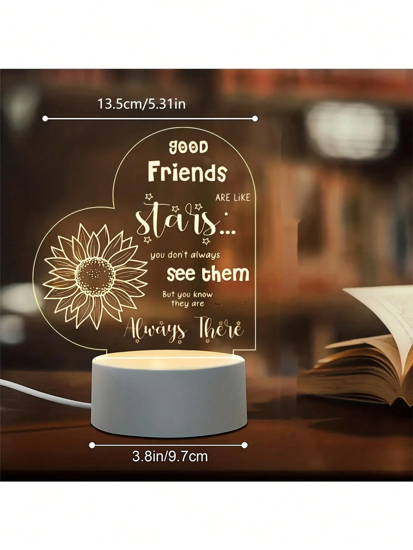 Romantic Love  Gifts Lamp Personal Customized Letters Heart Shaped 3D LED Acrylic Warm Night Light