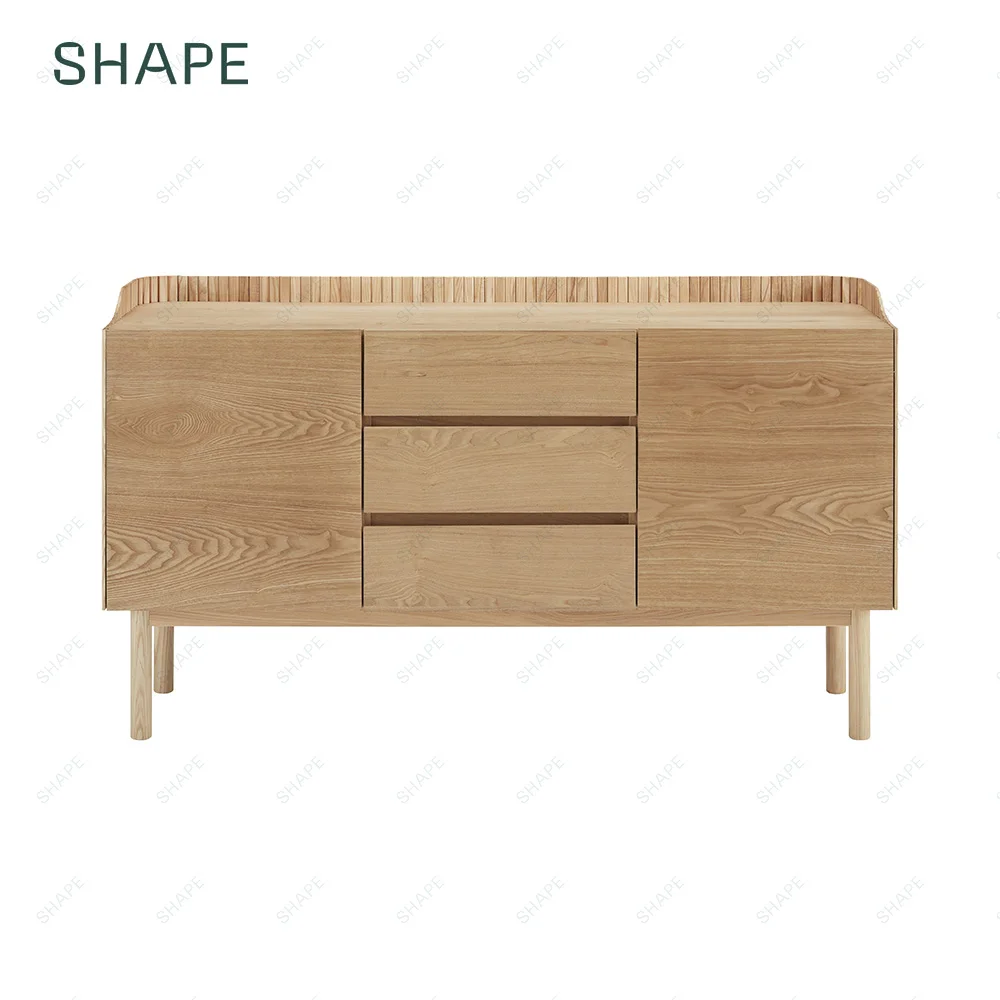 2022 современный роскошный шкаф-сервант из фанеры и твердой золы с двумя дверями и тремя ящиками