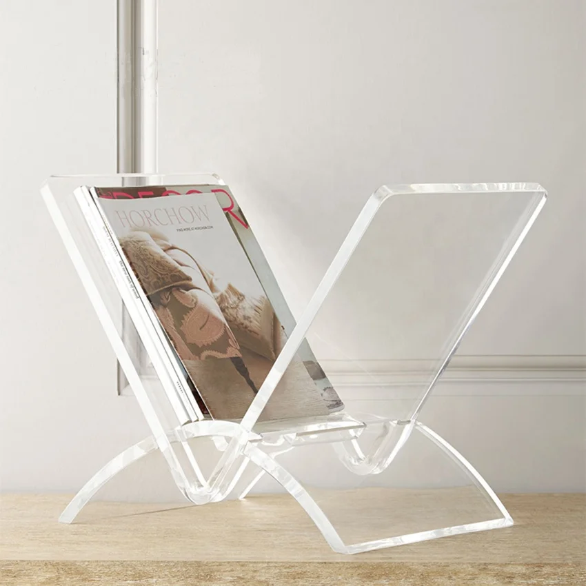Customized transparent Acrylic Book stand Reading Display stand floding book holder for reading