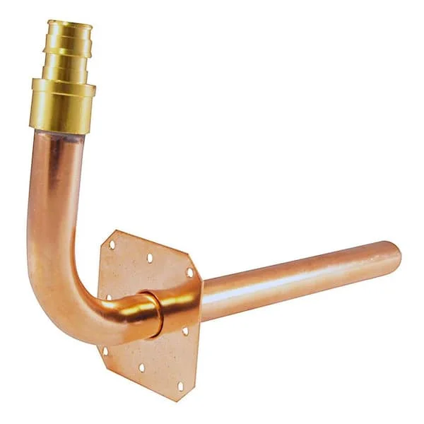 8 in. x 1/2 in. Copper PEX-A Expansion Barb Stub-Out 90-Degree Elbow with Flange